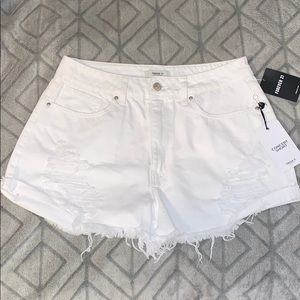 Cute distressed white shorts
